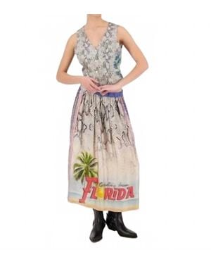 ME 369 Vanessa Printed Midi Skirt - Multicolor