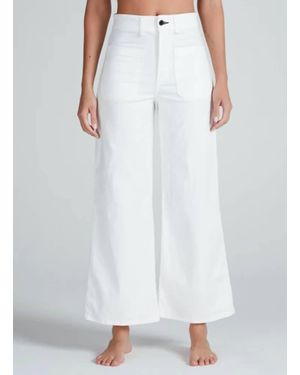 ASKK NY Crop Wide Leg Twill Pant - White