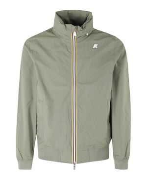 K-Way Amaury Stretch High-Collar Nylon Jacket - Green