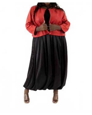 Saint Grace Barre Collarless Leather Jacket - Red