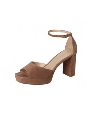 Pelle Moda Pearly Ankle Strap Platform Sandal - Brown