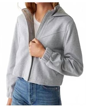Michael Stars Mason Hooded Crop Jacket - Gray