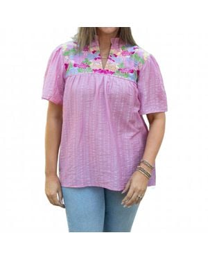 Layerz Clothing Reece V-Neck Top - Purple