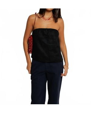 PERFECTWHITETEE Gianna Linen Tube Top - Black