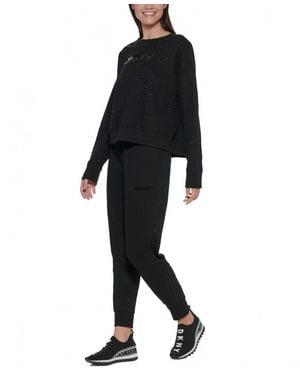 DKNY Embellished Logo Sweatshirt - Black