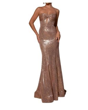 Rachel Allan Strapless Sweetheart Prom Dress - Brown