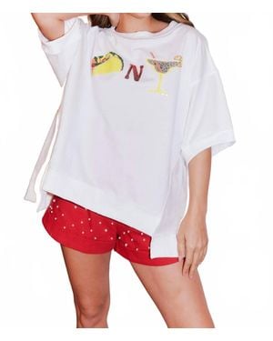 Fantastic Fawn Taco N Margs French Terry Tee - Red