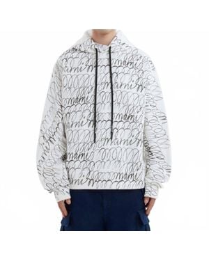 Marni Scribbled Organic Cotton Motif Hoodie - Gray