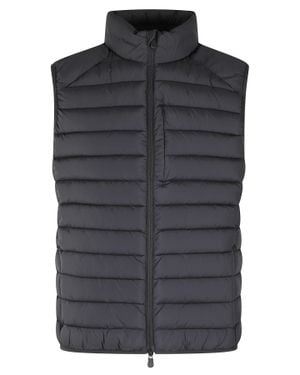 Save The Duck Quilted Gilet With Lycra-Trimmed Edges And Bidirectional Zipper - Black