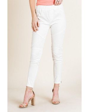 TRUEDAMES High Waist Skinny Moto Pant - Natural