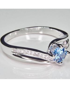 Faire Rhodium Plated Ring - Blue