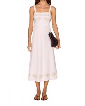 MINKPINK Hera Embroidered Midi Dress - Pink