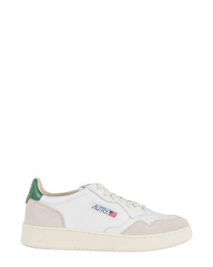 Autry Medalist Low And Suede Leather Sneakers - White