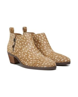 Vionic Cecily H7729L3 Boots Deer Print Calf Hair Booties Jobb545 - Brown