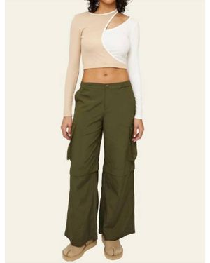 Find Me Now Theo Wide Leg Cargo Pant - Green