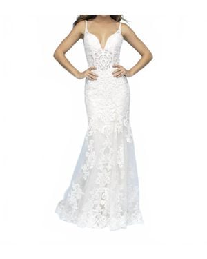 Allure Bridals Sleeveless Wedding Dress - White