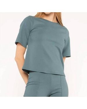 Ripley Rader Ponte Knit Short Sleeve Top - Blue