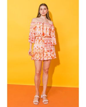 TRUEDAMES City Rendezvous Woven Romper - Orange