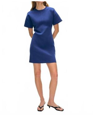 White + Warren Superfine Organic Cotton Dress - Blue