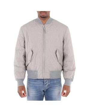 Ferragamo Rhinoceros Quilted Gancini Blouson Jacket - Gray