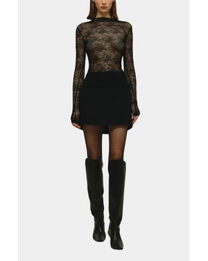 Elodie Bruno Dorothy Lace Long Sleeve Top - Black