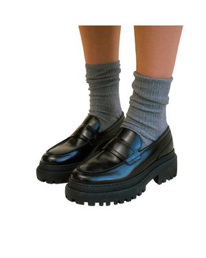 Shoe The Bear Iona Saddle Loafer - Black