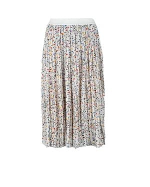 Semicouture Floral Tulle Midi Skirt - White