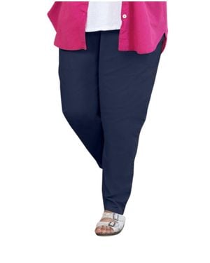 On The Plus Side Tailored Stretch Twill Pants - Blue
