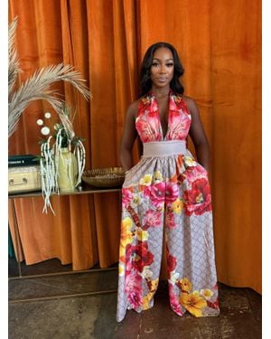 TRUEDAMES Paradise Bloom Jumpsuit - Orange