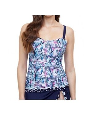 Gottex Underwire E-Cup Tankini Top - Blue