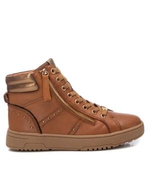 Xti Leather Ankle Booties - Brown