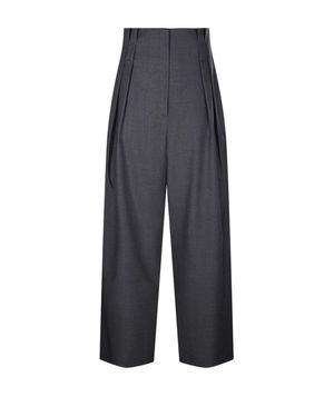 Rohe High Waisted Paperbag Trouser - Blue