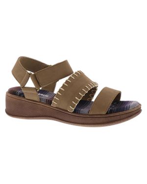 Muk Luks City Soul Strappy Open Toe Ankle Strap - Brown