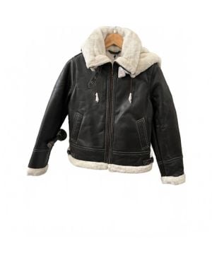 Decrum Genuine Leather Shearling Jacket - Black