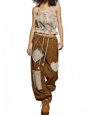 Pol Relaxed Floral Sweatpants - Black