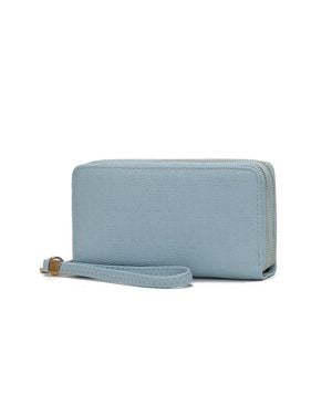 MKF Collection by Mia K Lisbette Wristlet Wallet Purse Handbag M Signature - Blue