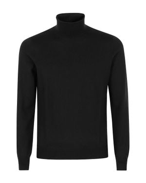 Tagliatore Miles High Neck Merino Wool Sweater - Black