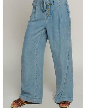 Central Park West Mid Rise Wide Leg Pant - Blue