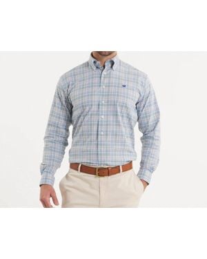 Southern Marsh Grainger Performance Plaid Shirt - Blue