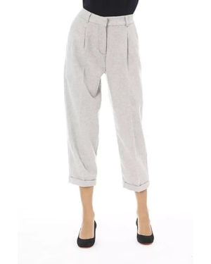 Alpha Studio Wool Trouser - White