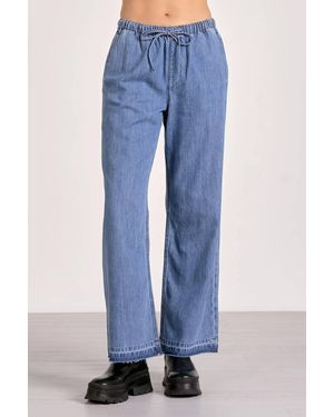 Elan Drawstring Straight Leg Pants - Blue