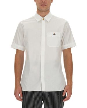 Vivienne Westwood Shirt With Orb Embroidery - White