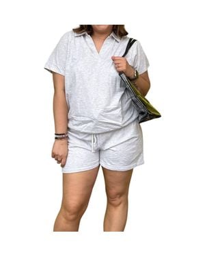 la society Drawstring Shorts Set - White