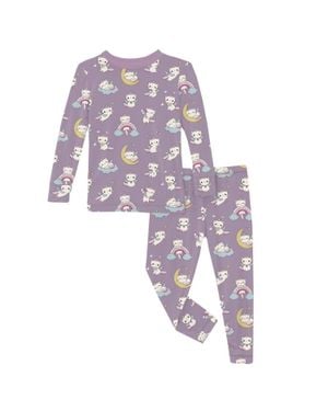 KICKEE Girls Long Sleeve Pajama Set - Purple