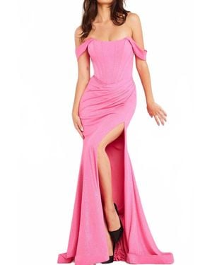 Jovani Glittered Scoop Prom Gown - Pink