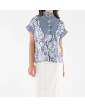 Emily Mccarthy Scottie Pullover Top - Blue