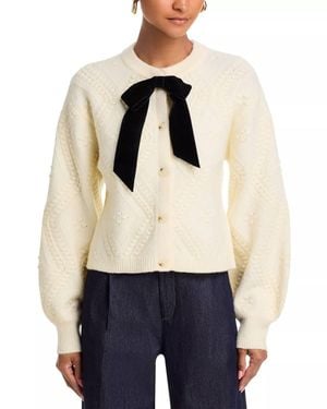 French Connection Kitty Bobble Contrast Cardigan - White