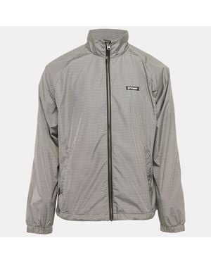 Stussy Houndstooth Synthetic Windbreaker Zip-Up Jacket - Gray