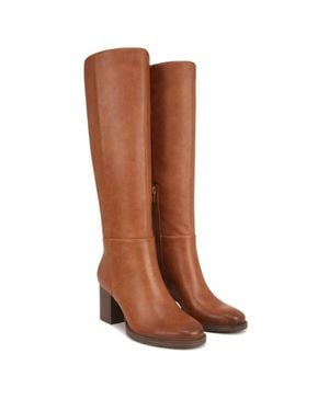 Zodiac Riona Cognac Faux Leather Knee High Riding Boots Lion629 - Brown
