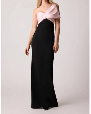 Teri Jon Strapless Bow Gown - Black